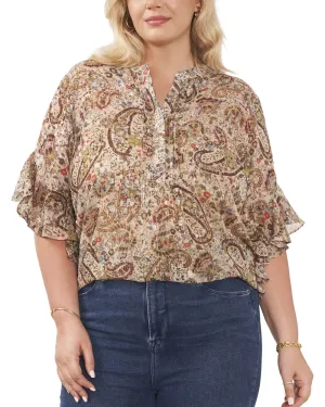 Kendall Flutter Sleeve Blouse | FRENCH ROAST