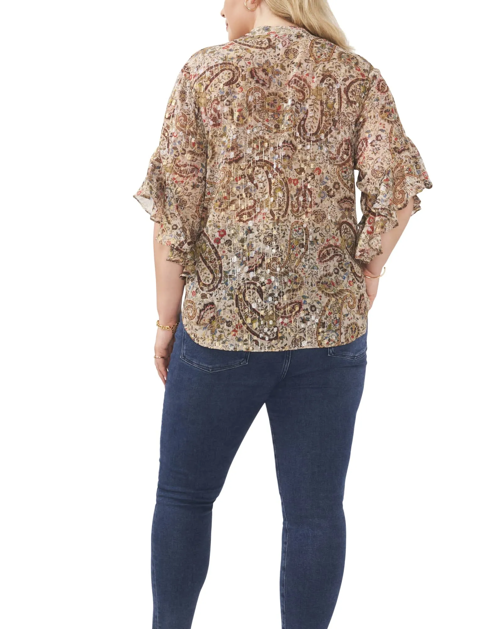 Kendall Flutter Sleeve Blouse | FRENCH ROAST