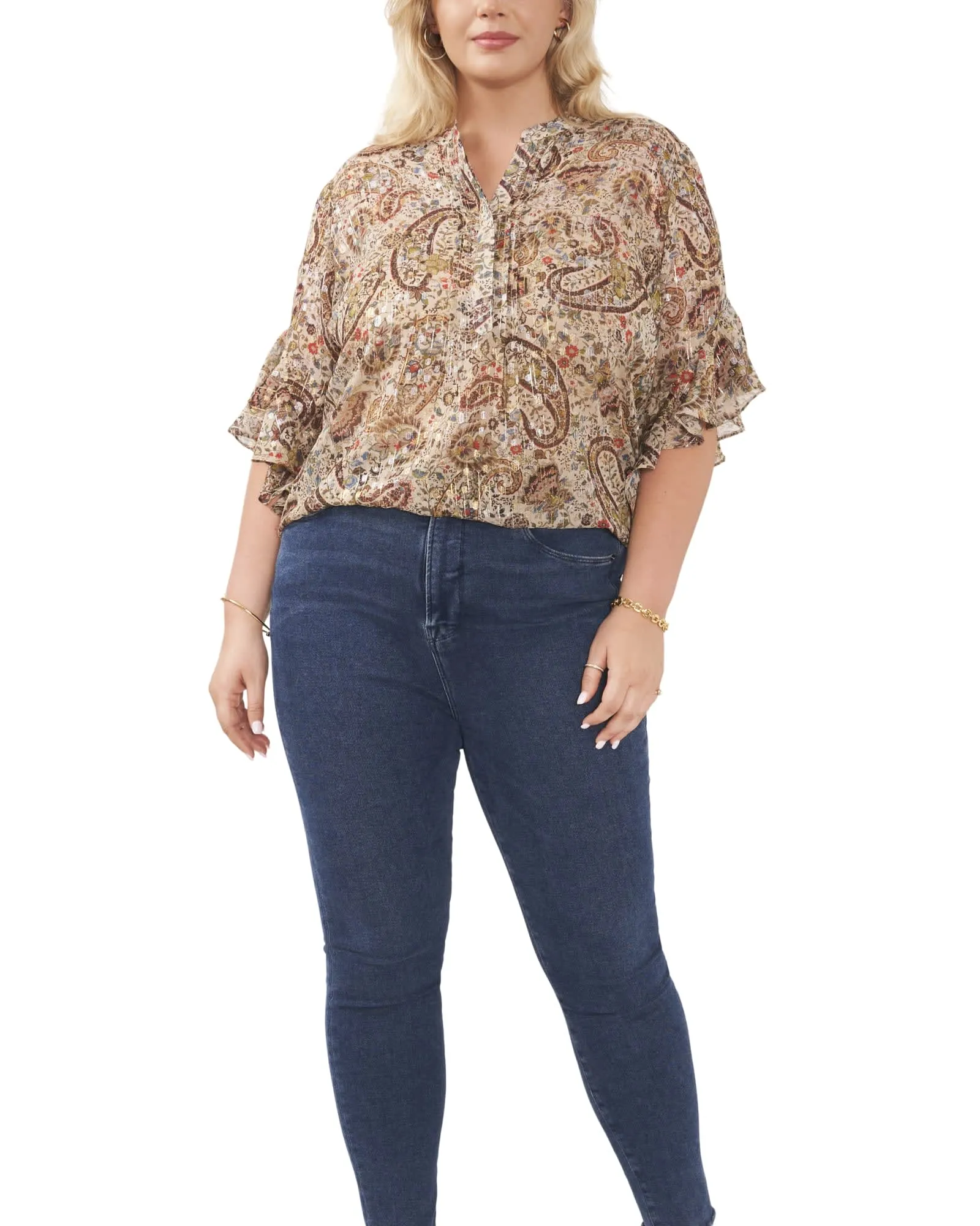 Kendall Flutter Sleeve Blouse | FRENCH ROAST