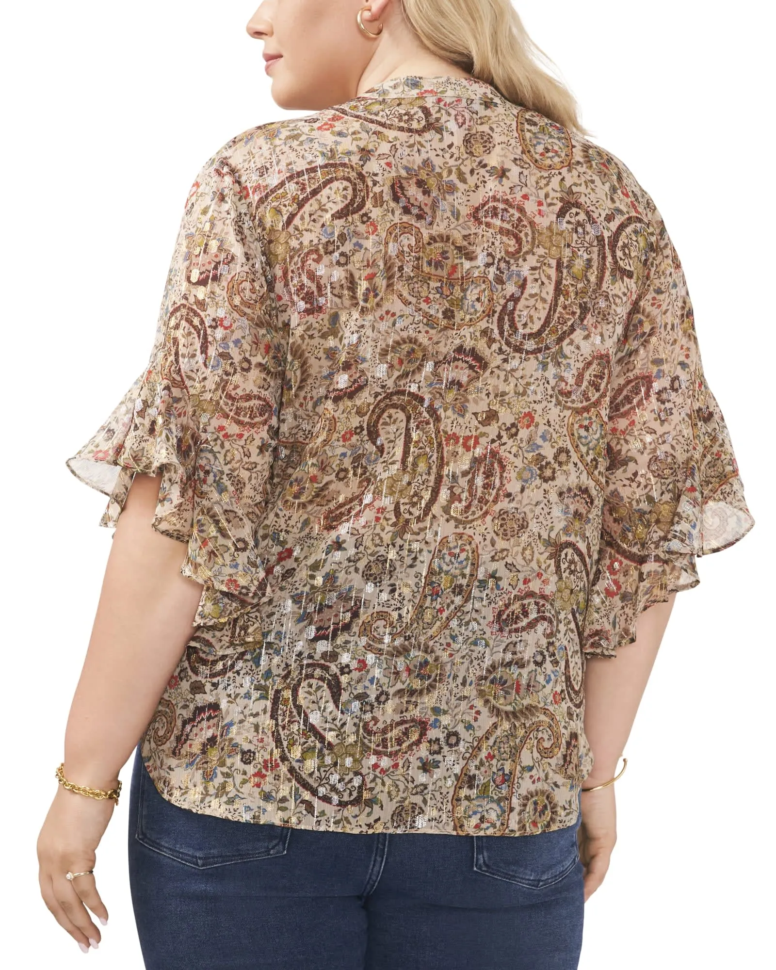 Kendall Flutter Sleeve Blouse | FRENCH ROAST