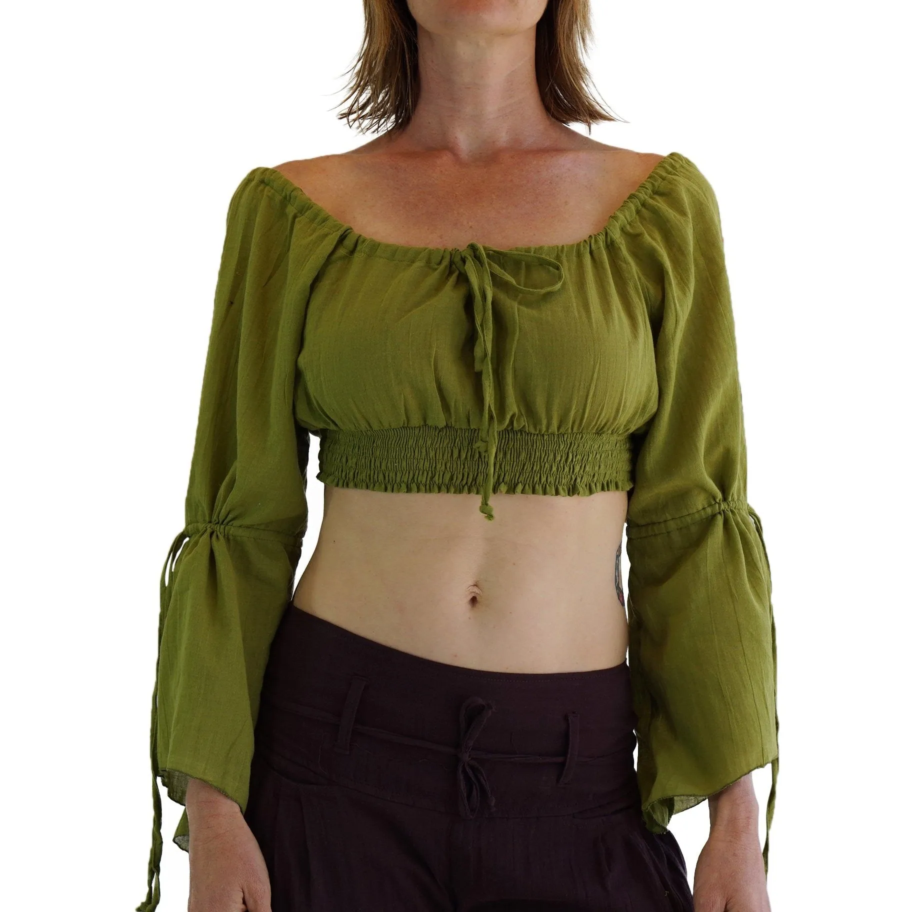 'LS Pull Tie' Chemise - Light Green