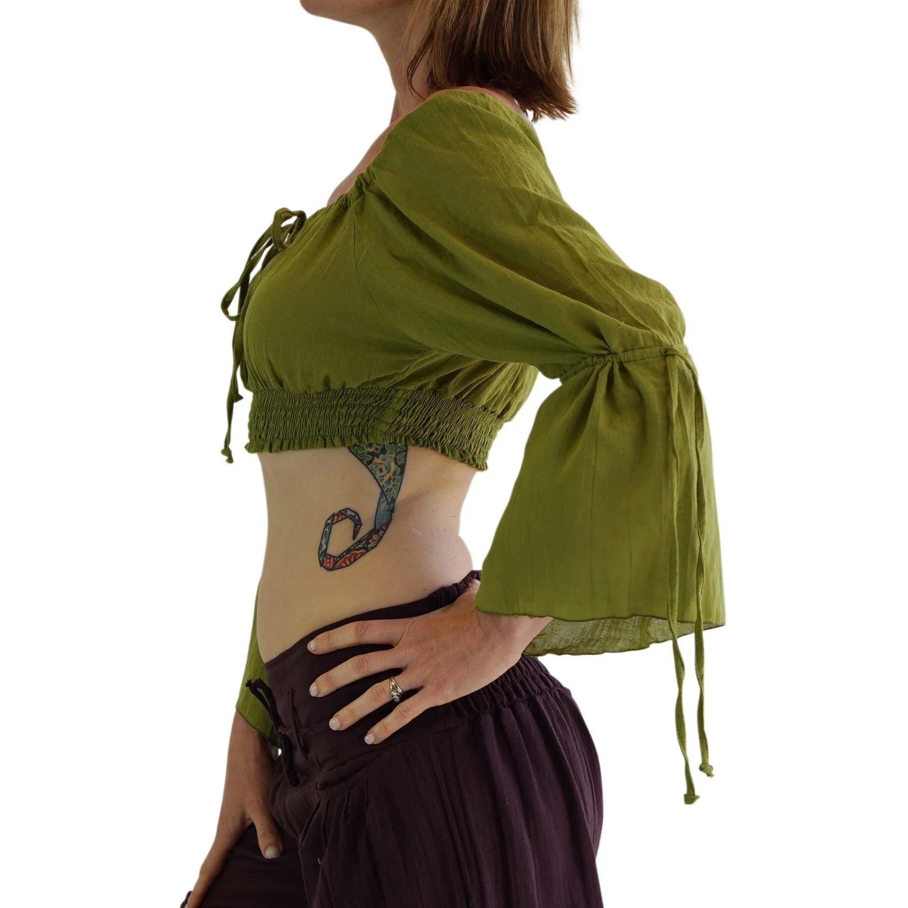 'LS Pull Tie' Chemise - Light Green