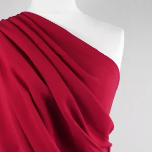 Madison - Lipstick Red Viscose Crepe Woven Fabric Sample