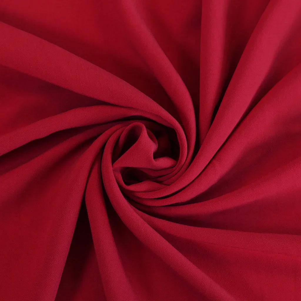 Madison - Lipstick Red Viscose Crepe Woven Fabric Sample