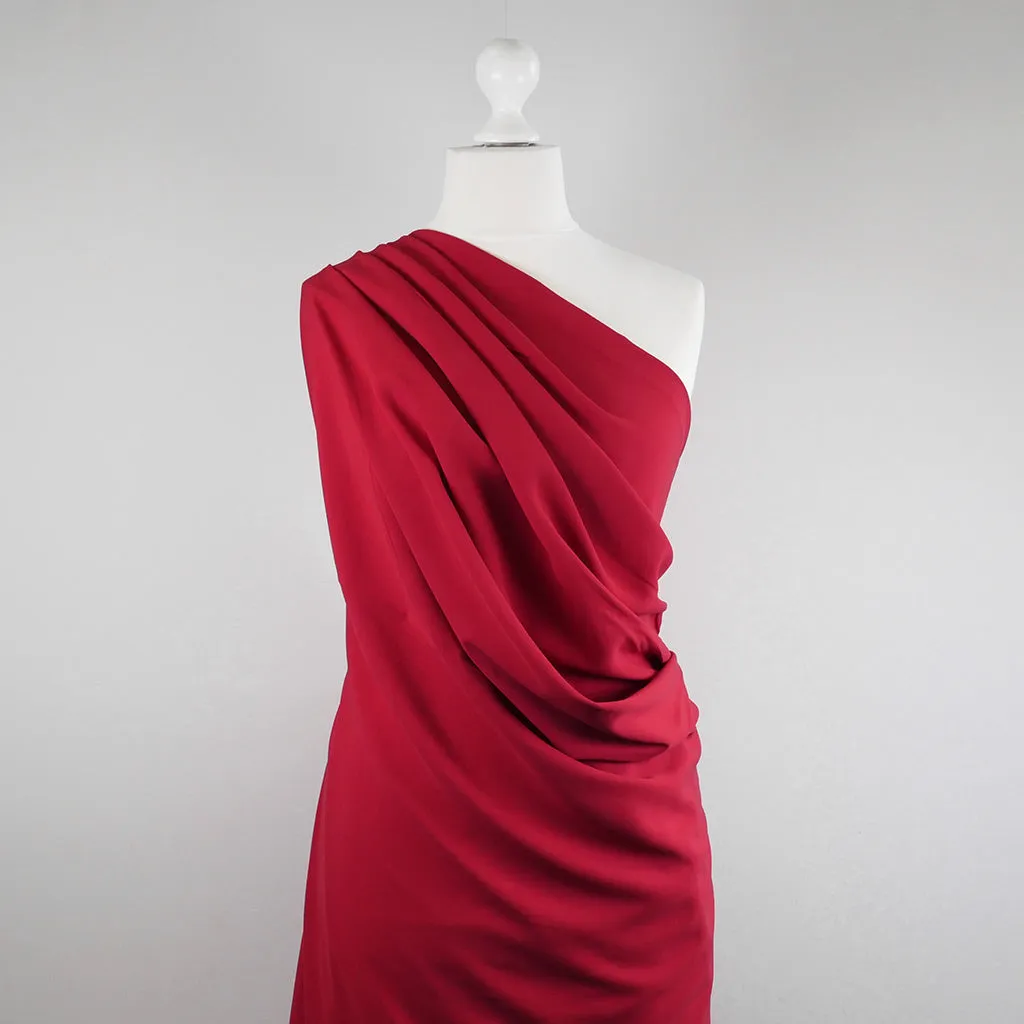 Madison - Lipstick Red Viscose Crepe Woven Fabric Sample