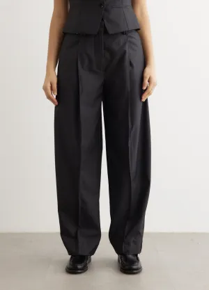 Melange Stripe Suiting Relaxed Pleated Pants