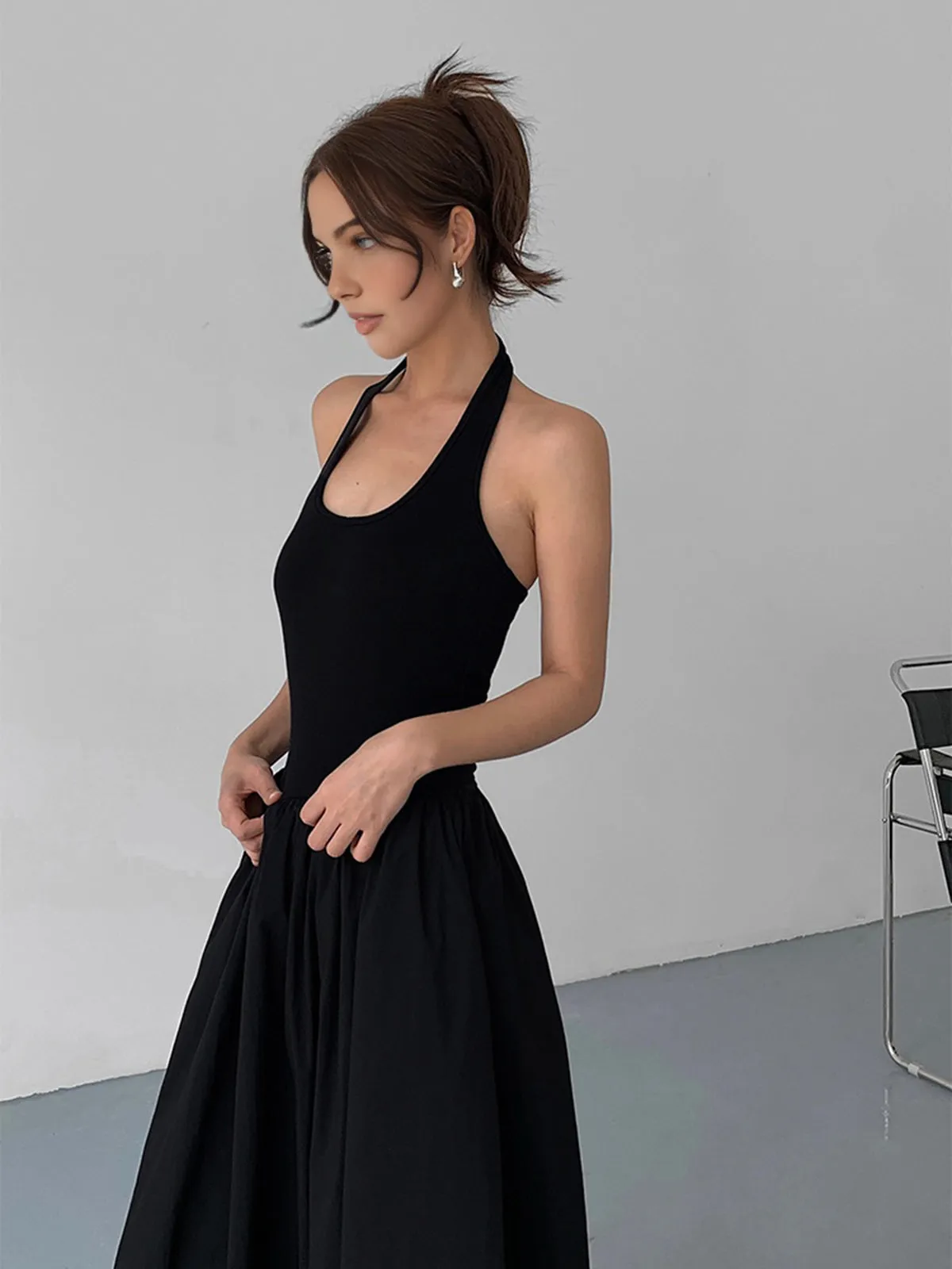Minimalist Halter Graceful Backless Long Dress