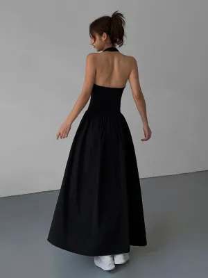 Minimalist Halter Graceful Backless Long Dress