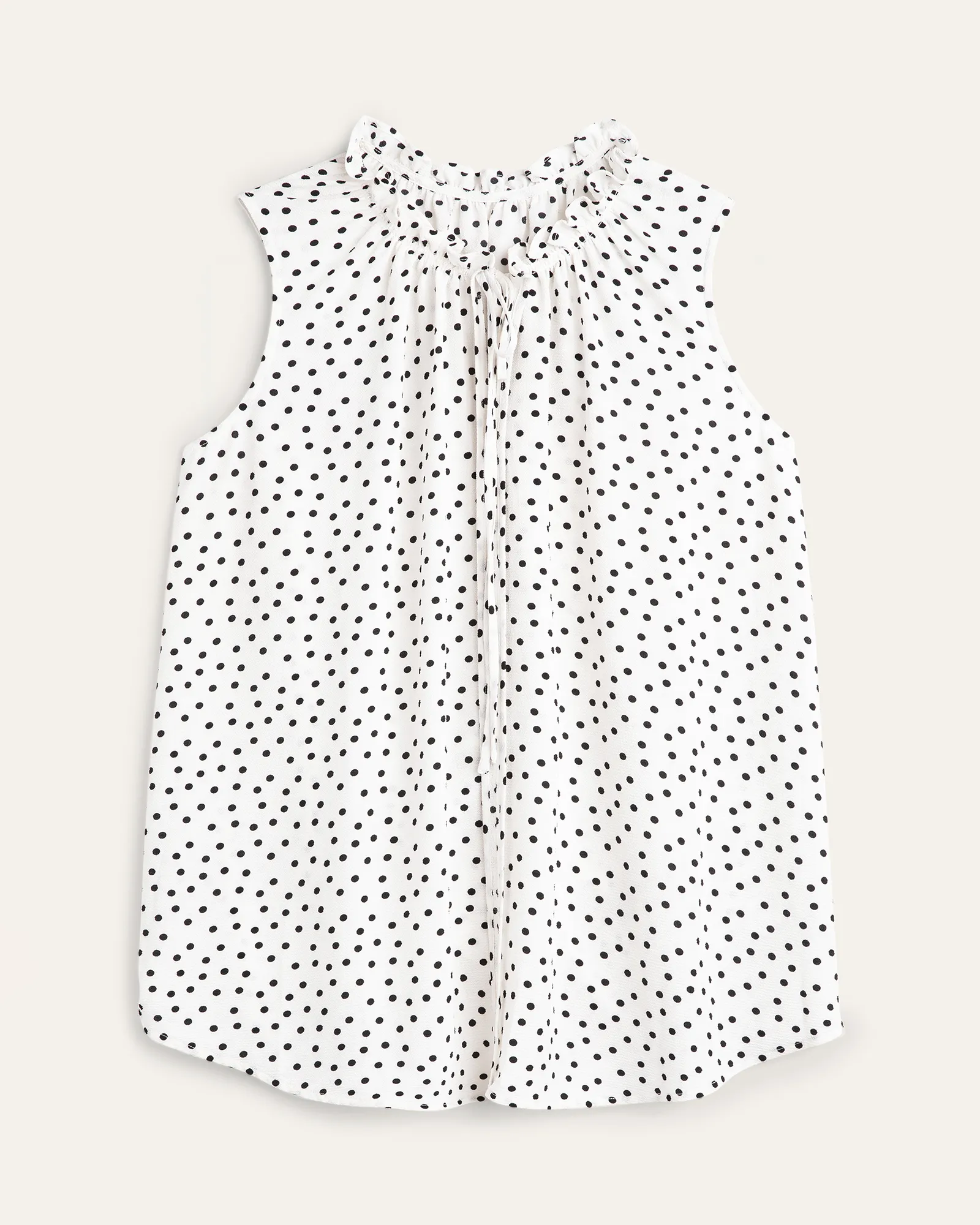 Mira Tie-Neck Blouse | Ivory / Black