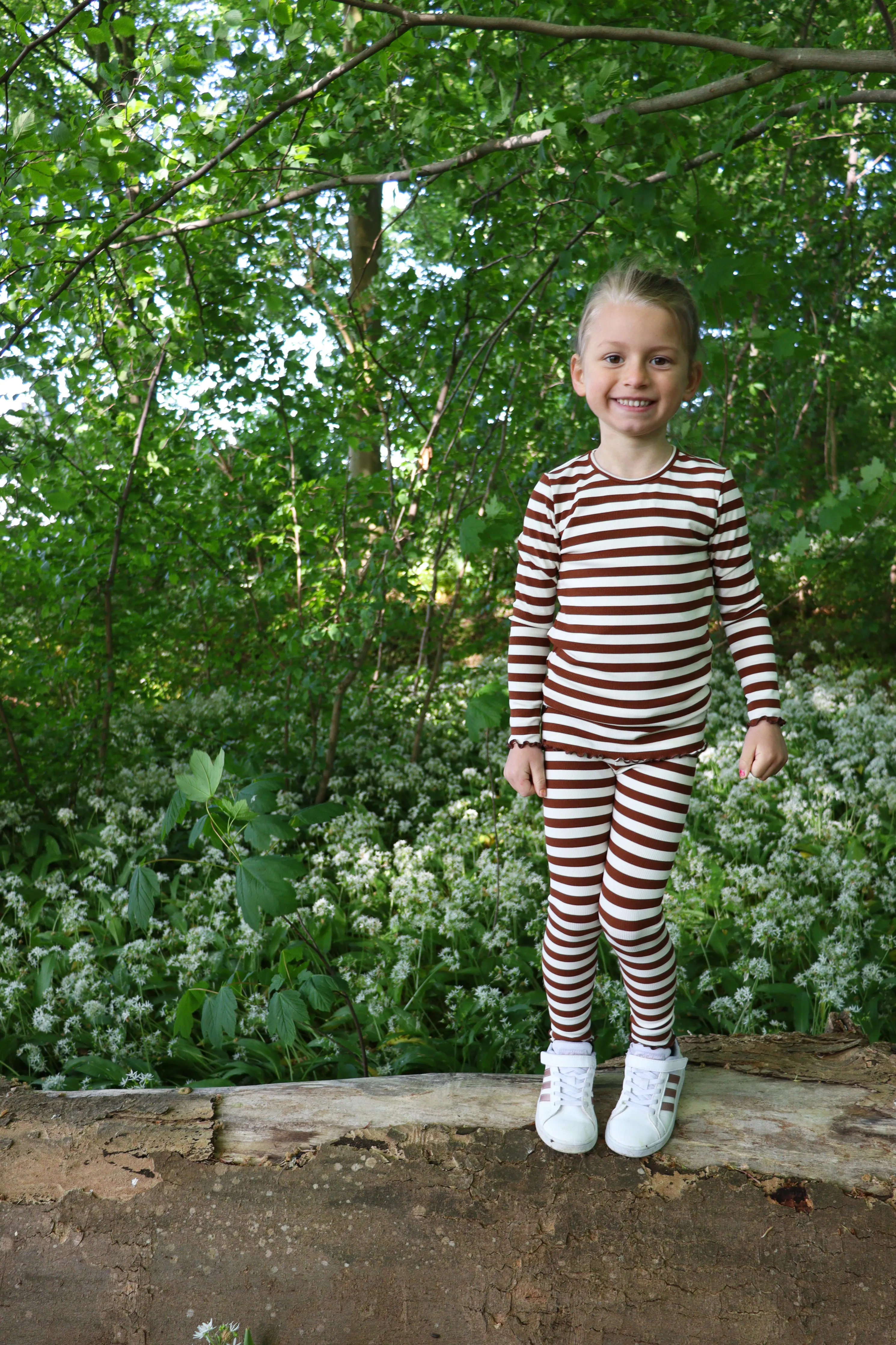 NATALIA-LS-BLOUSE-KIDS - CHOCO CREME STRIPE