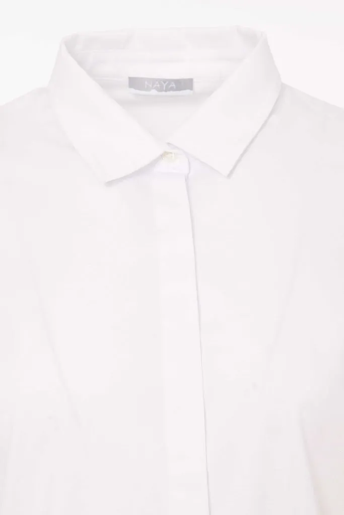 Naya Cotton Shirt With Contrast Jersey Panels