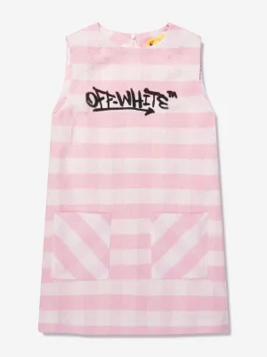 Off-White Girls Off Graffiti Sleeveless Dress in Pink
