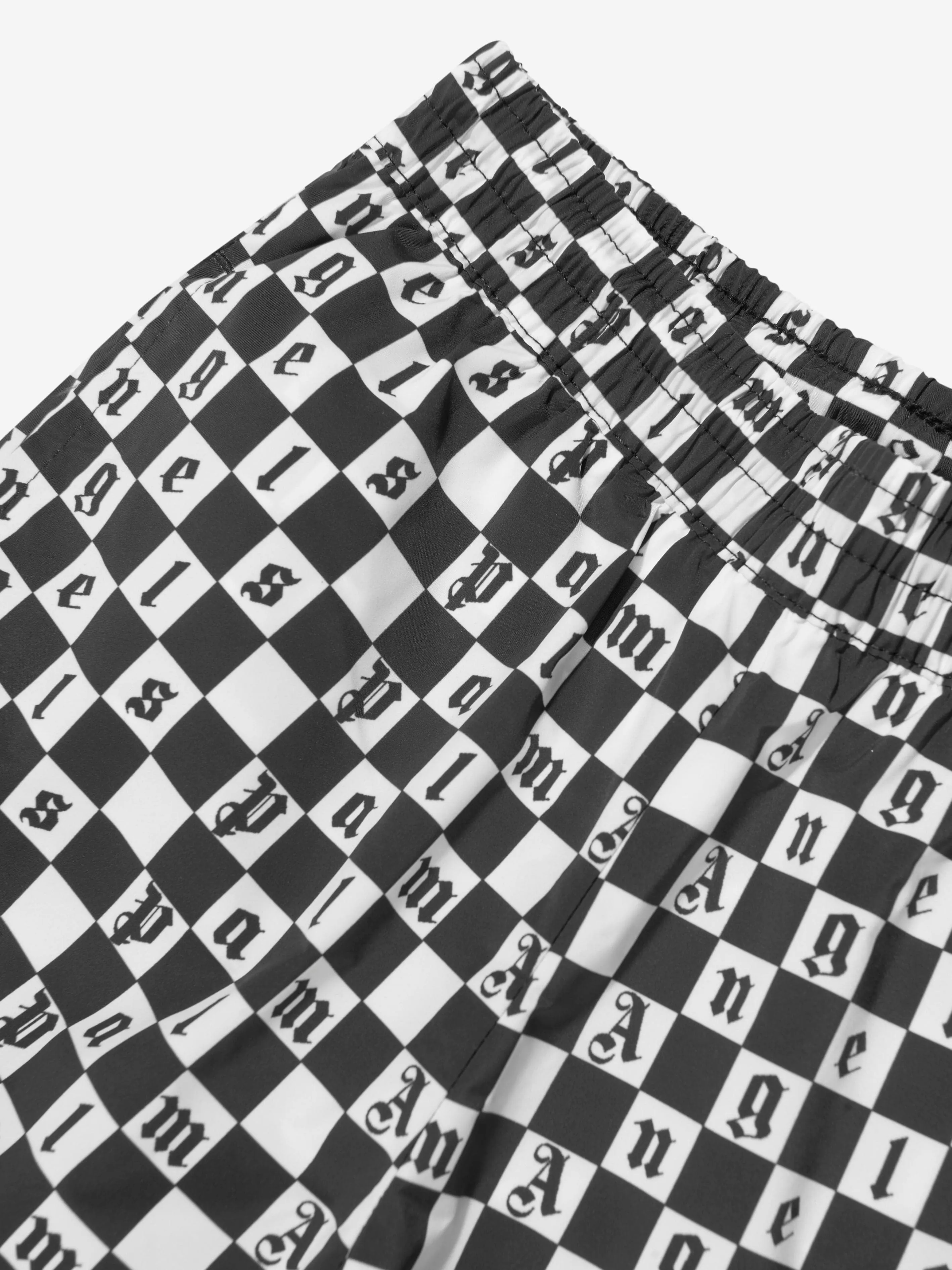 Palm Angels Boys Checkerboard Print Swim Shorts