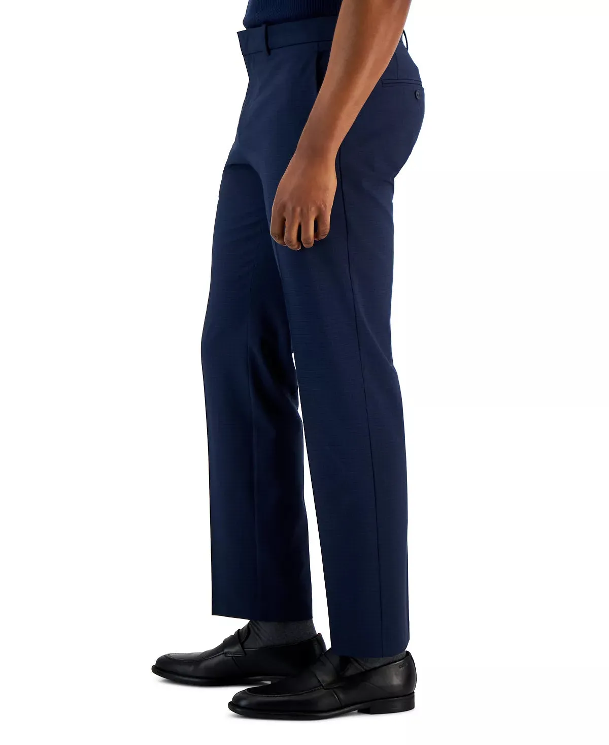 Perry Ellis Mens Modern Fit Woven Plaid Dress Pants Blue 38 x 30