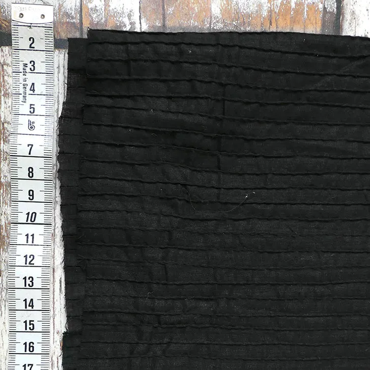 Pin Tuck Cotton Black