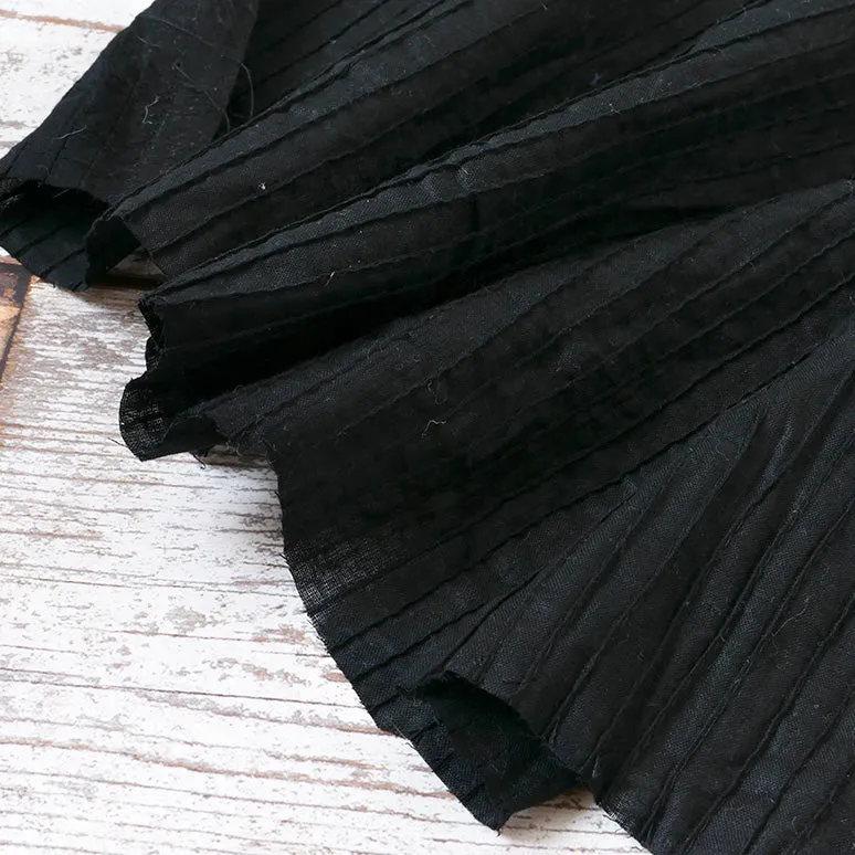 Pin Tuck Cotton Black