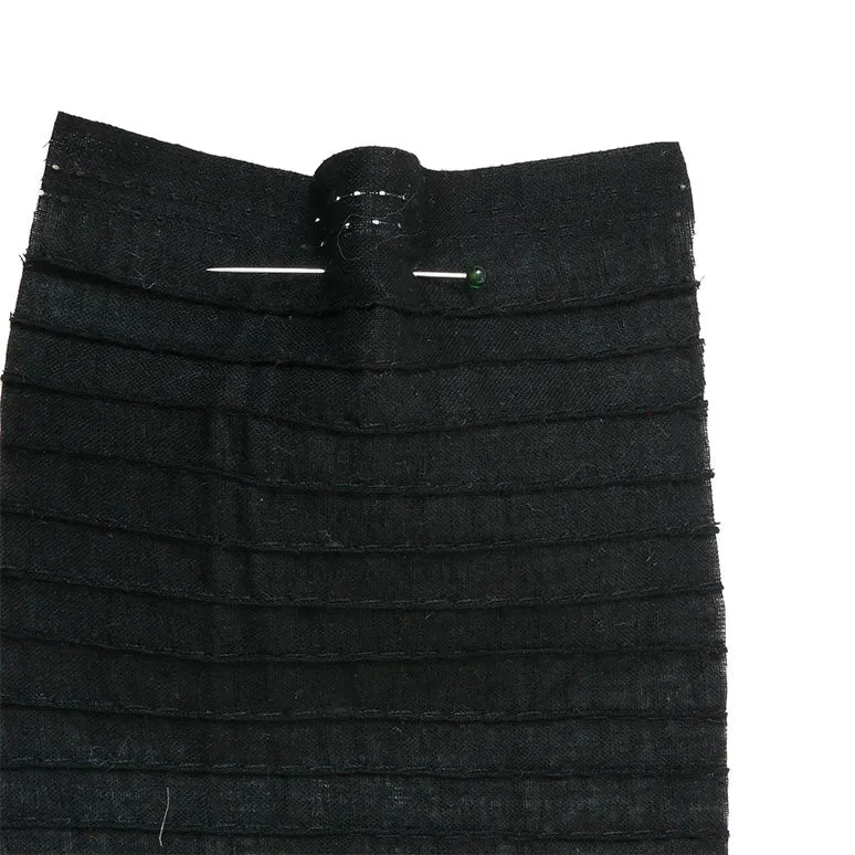 Pin Tuck Cotton Black