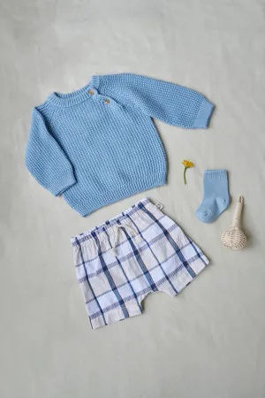 PLAID SEERSUCKER BABY SHORTS