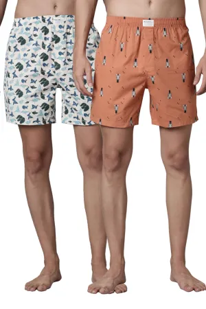Potters-Clay Printed  & Cream-Stone Printed 365 Boxers Combo