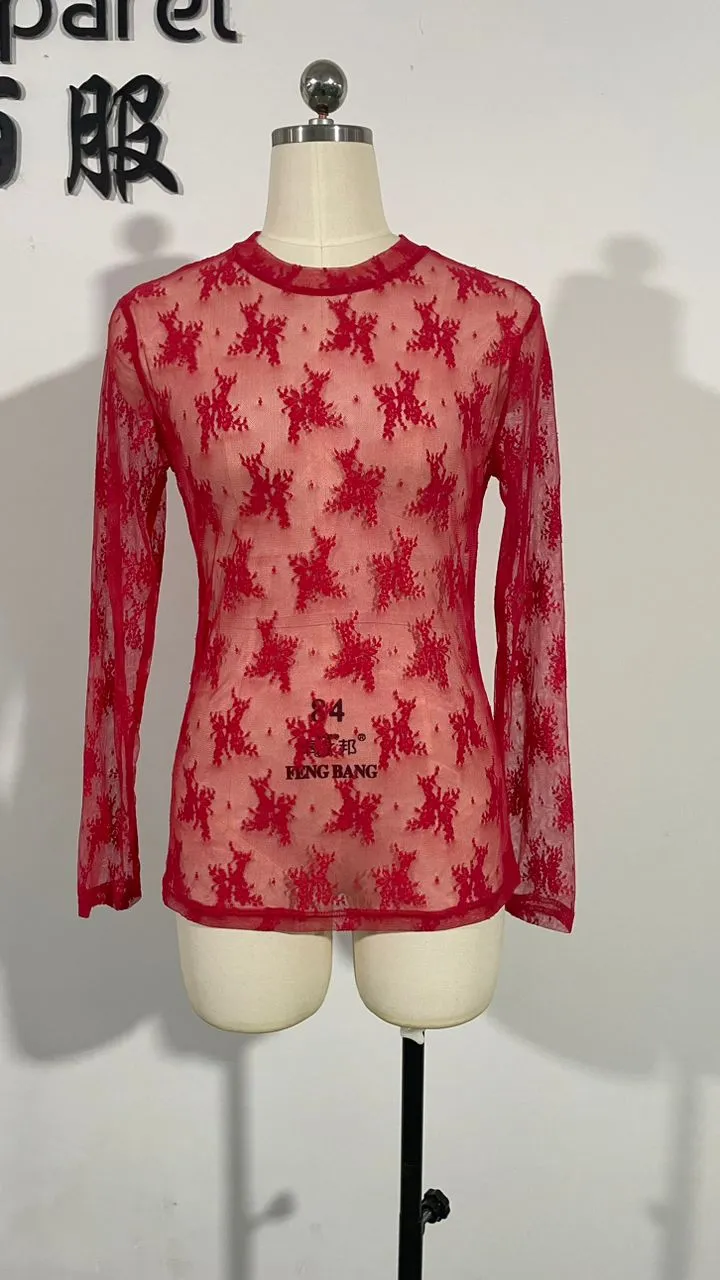 RTS TH1221 LACE TOPS RED (7)