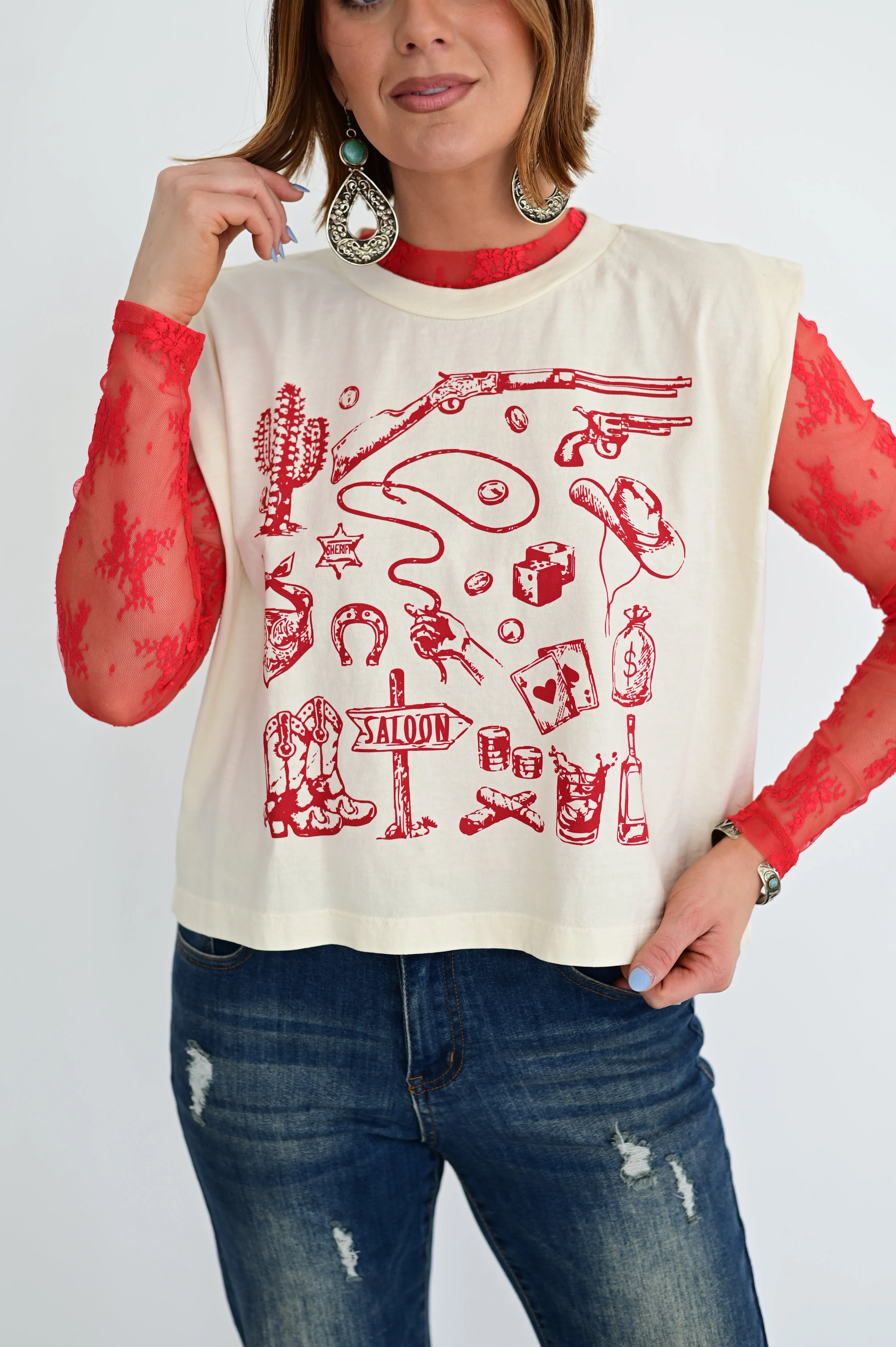 RTS TH1221 LACE TOPS RED (7)