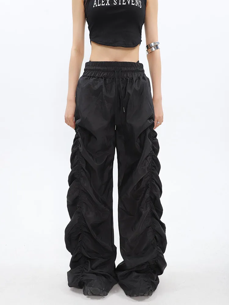 Ruched High-Waisted Jogger Pants
