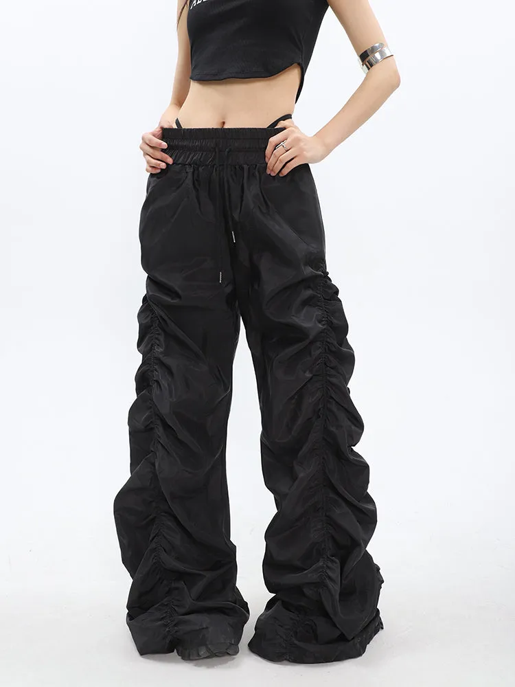 Ruched High-Waisted Jogger Pants