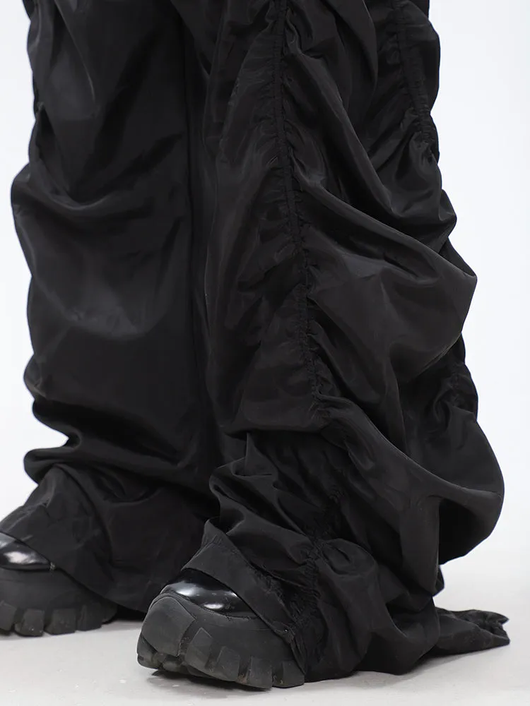 Ruched High-Waisted Jogger Pants
