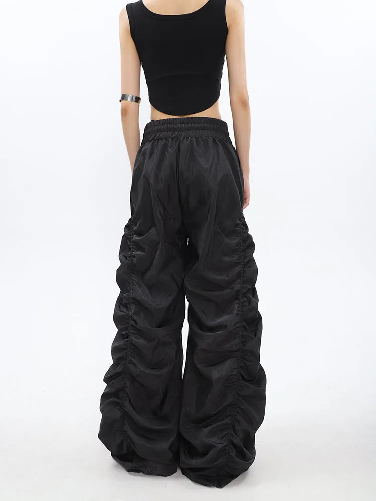Ruched High-Waisted Jogger Pants