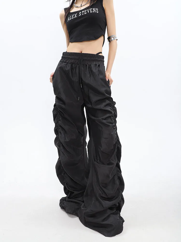 Ruched High-Waisted Jogger Pants