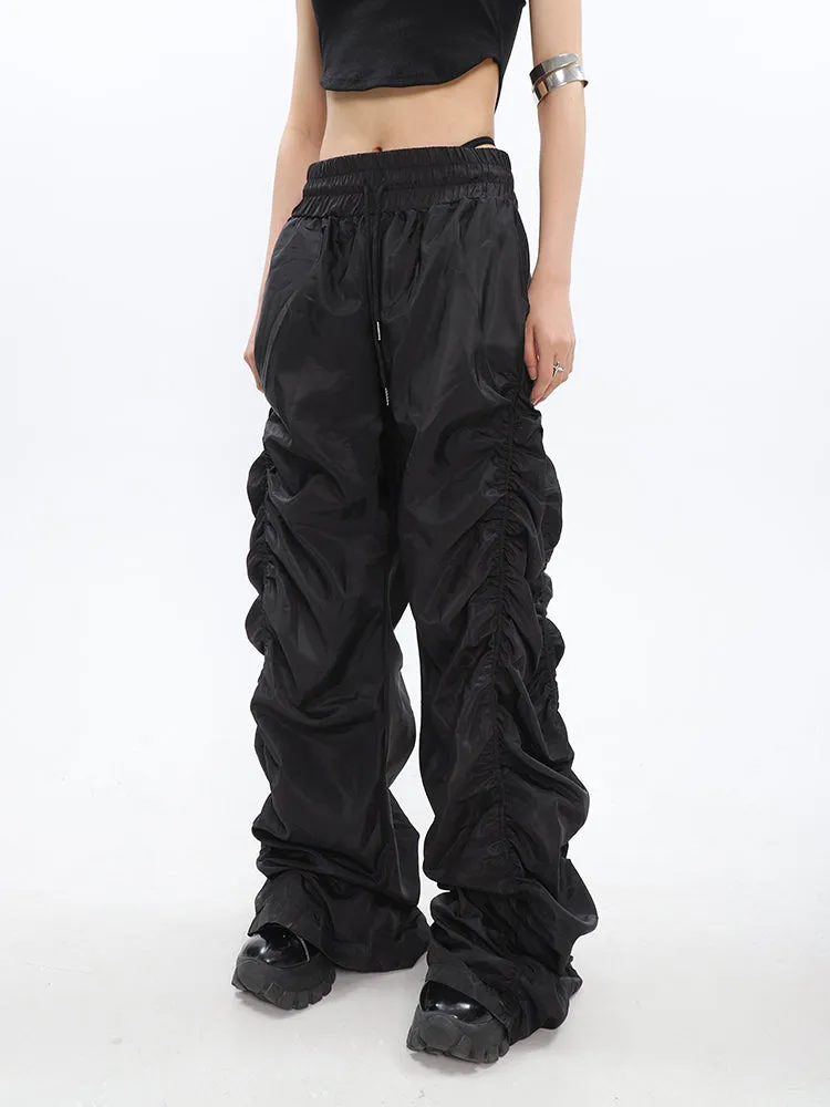 Ruched High-Waisted Jogger Pants