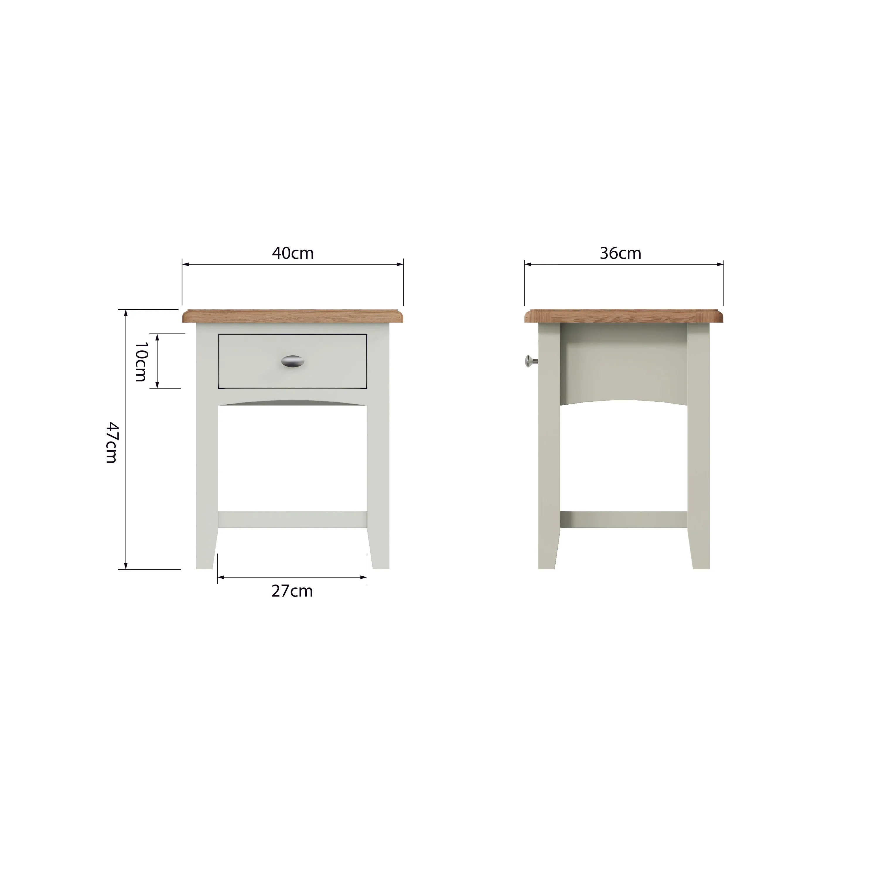 Salisbury Pure White Lamp Table 1 Drawer 40 x 36 x 47 cm