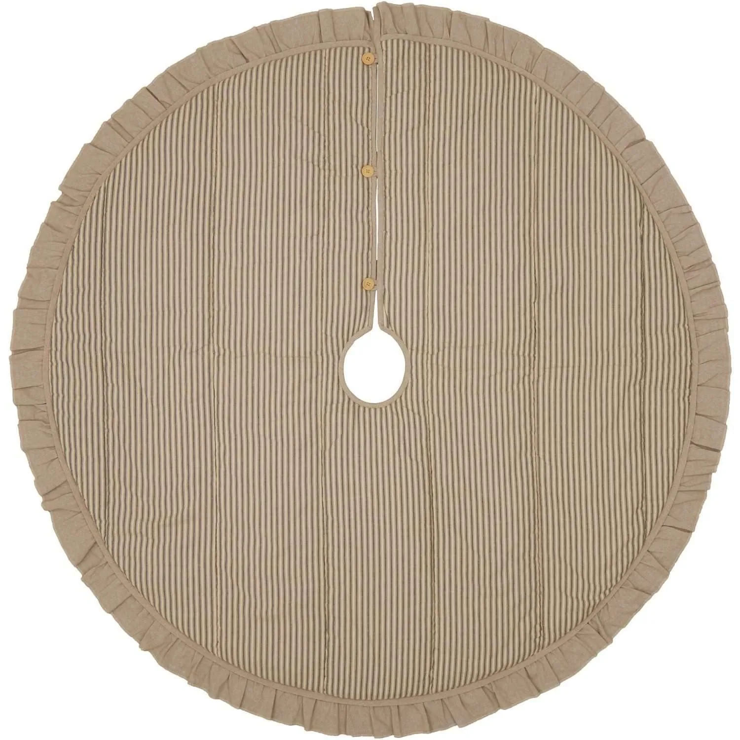 Sawyer Mill Charcoal Ticking Stripe Christmas Tree Skirt 60 VHC Brands