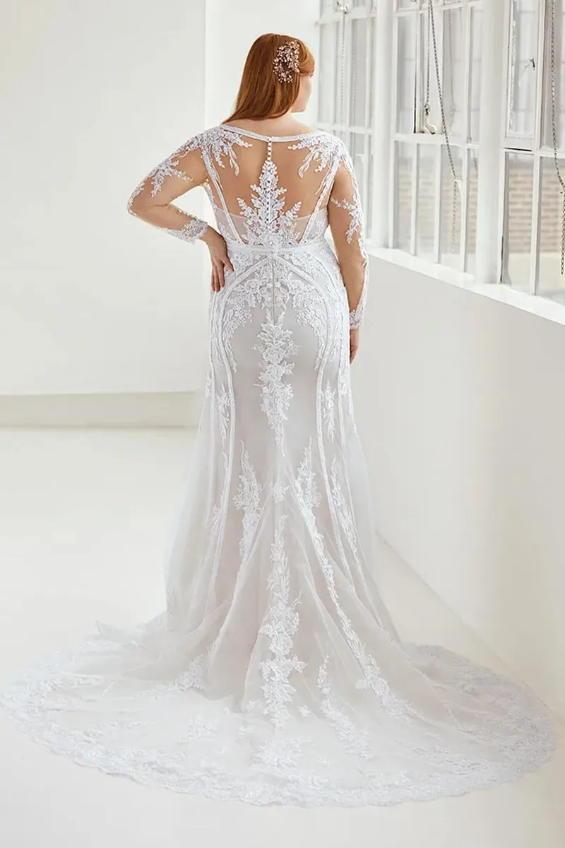 Serene Long-Sleeve Graceful Wedding Dress