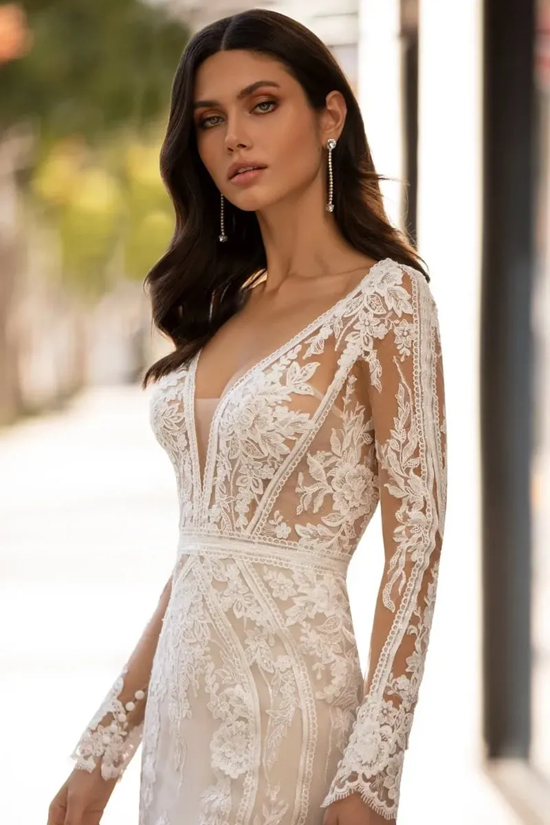 Serene Long-Sleeve Graceful Wedding Dress