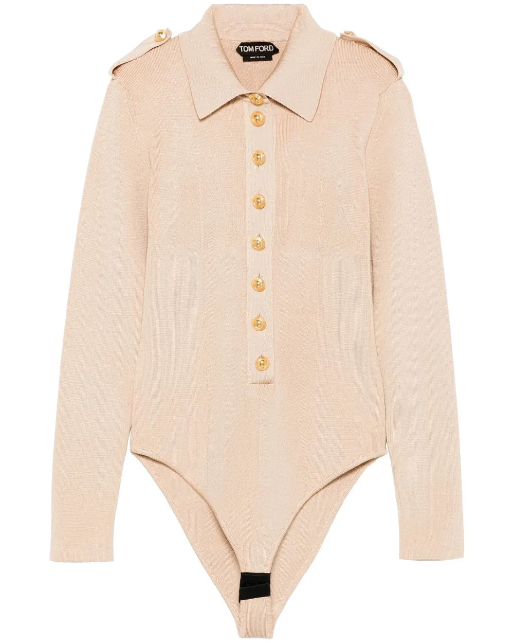 Soft Beige Long Sleeve Slinky Bodysuit