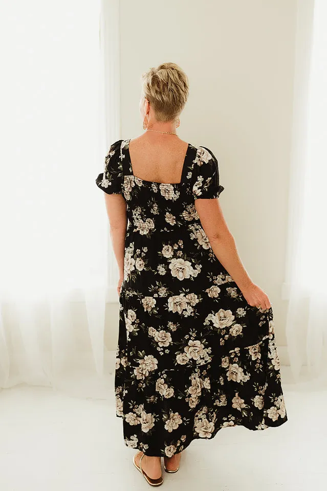 Square Tiered Floral Midi