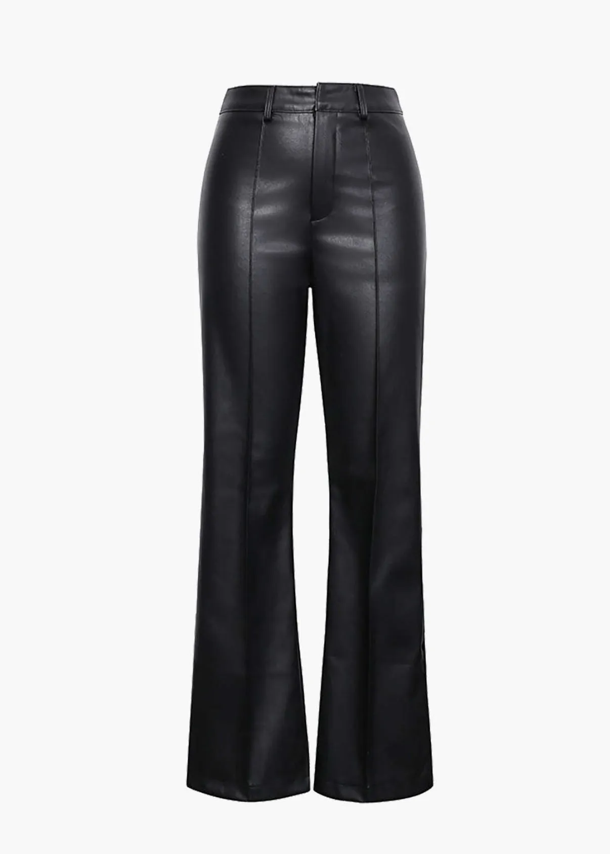 Straight Leg Eco-Leather Pants