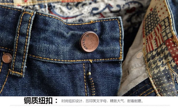 Summer Denim Pants Men knee length Ripped Shorts Trendy Teens Shorts