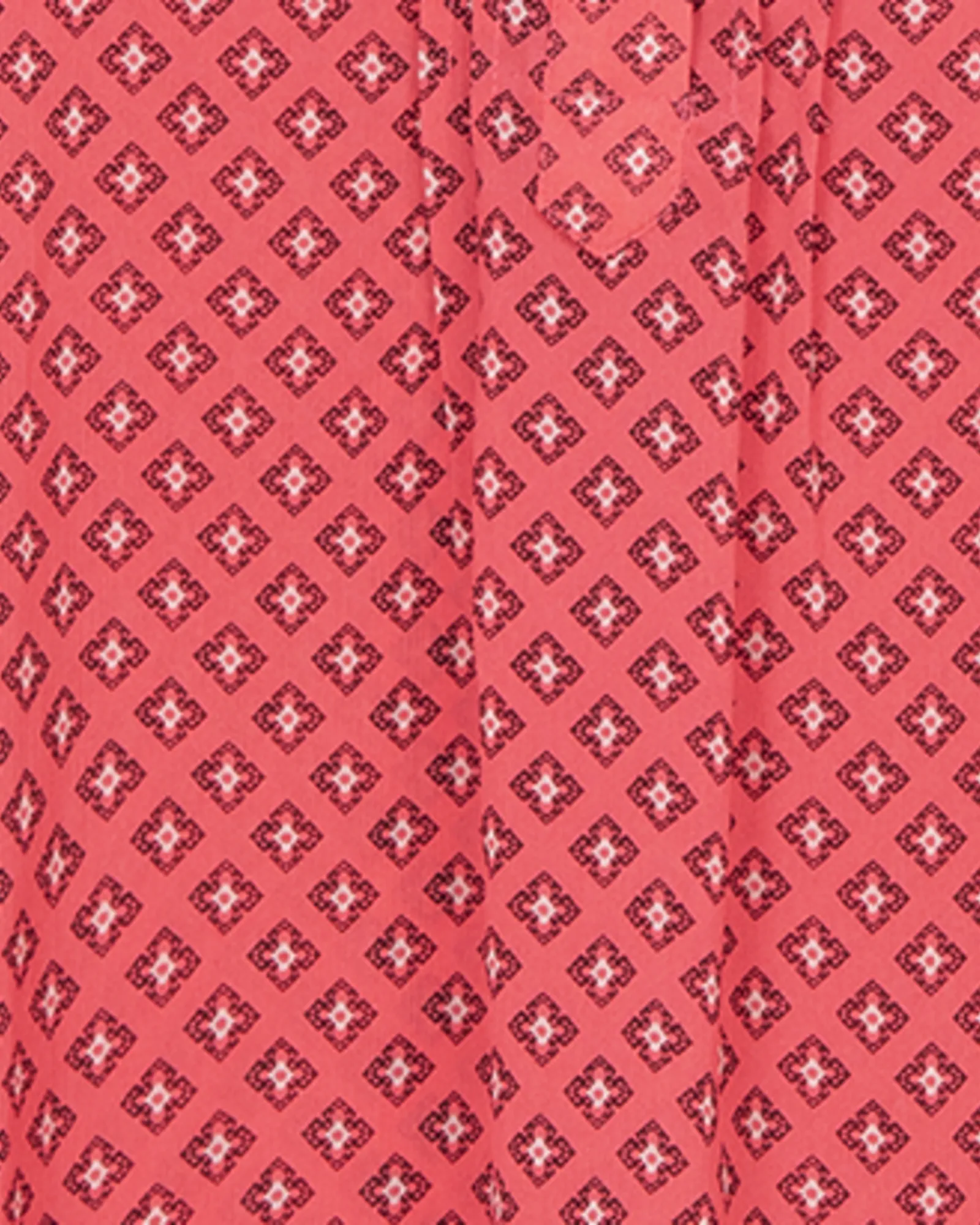 Tallulah Diamond Tile Blouse | Coral