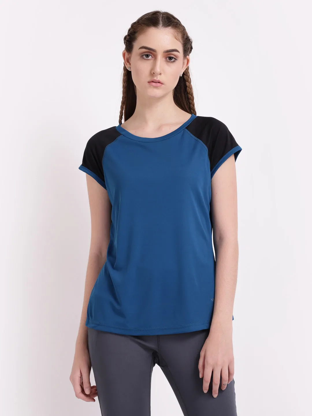 Teal Black Feel Free Tee