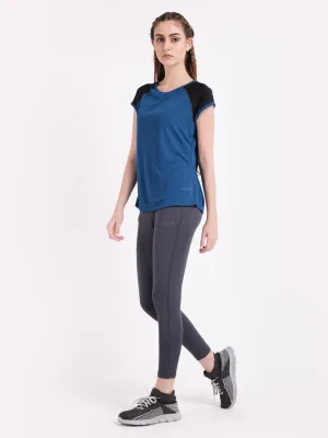 Teal Black Feel Free Tee