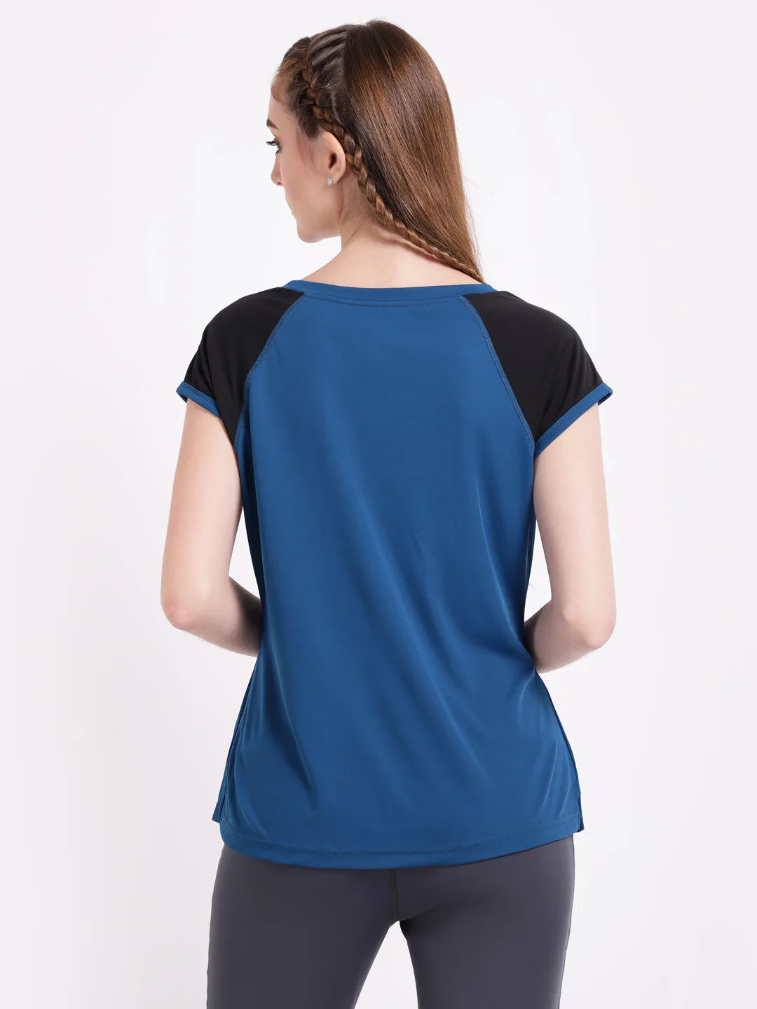 Teal Black Feel Free Tee