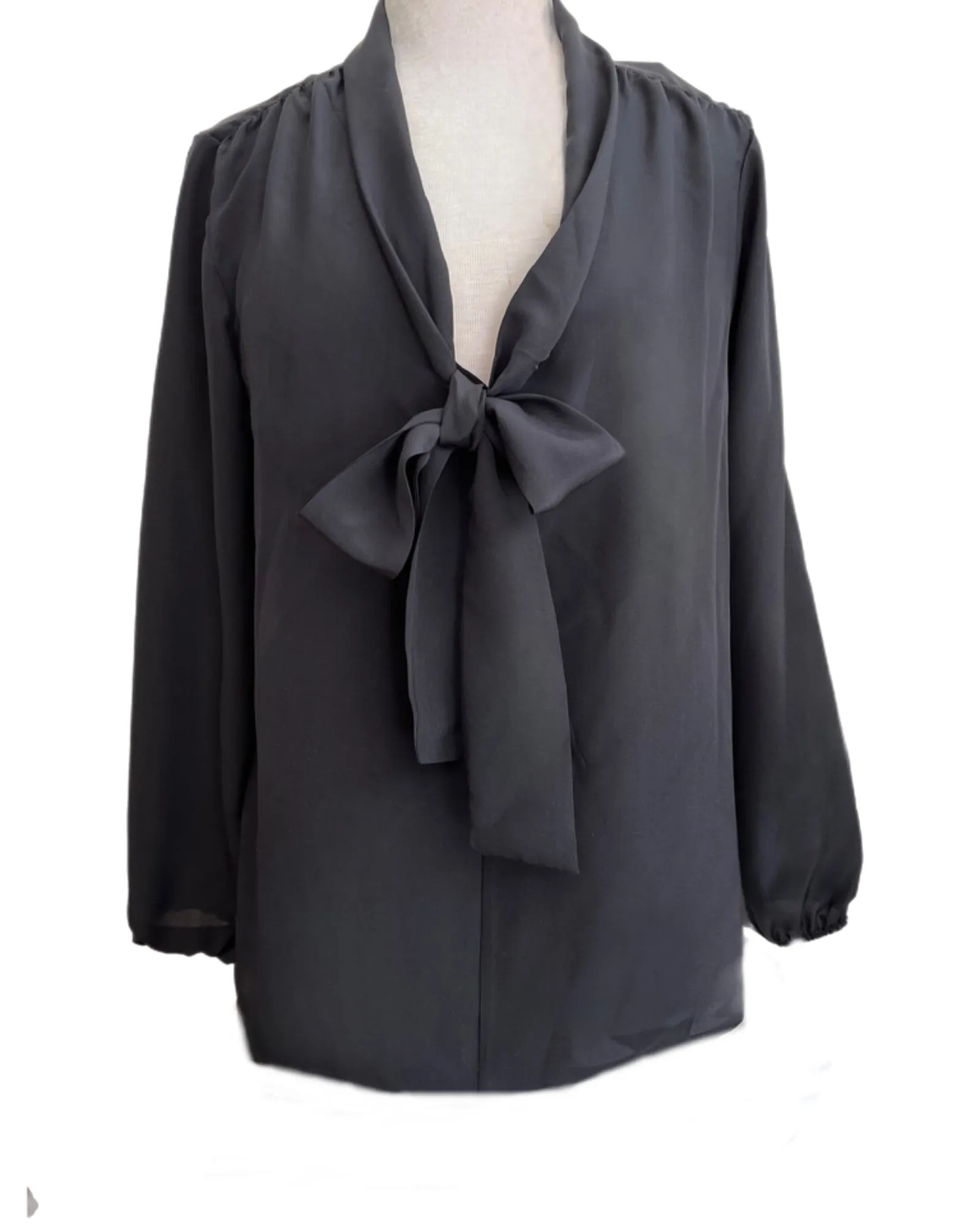 Tie Neck Pussy Cat Blouse | Black