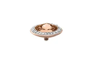 Tondo Deluxe 16 mm Light Peach Crystal Rim Rose Gold
