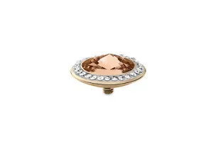 Tondo Deluxe 16 mm Light Peach Gold. Crystal Rim