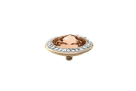Tondo Deluxe 16 mm Light Peach Gold. Crystal Rim