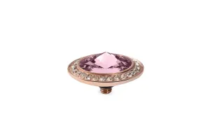 Tondo Deluxe 16 mm Light Rose Crystal Rim Rose Gold