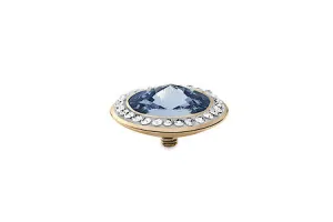 Tondo Deluxe 16 mm Light Sapphire Crystal Rim Gold