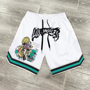 Trendy sports basketball mesh shorts